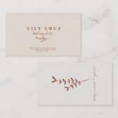 Rustikale moderne botanische Personalisierte Visit Visitenkarte (Vorne/Hinten)