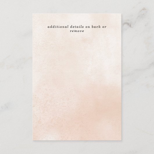 Rustikale moderne Burgund Peach Hochzeit im Herbst Begleitkarte (Rückseite)