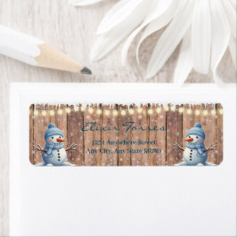 Rustikale moderne Elegant Blue Snowman Baby Dusche