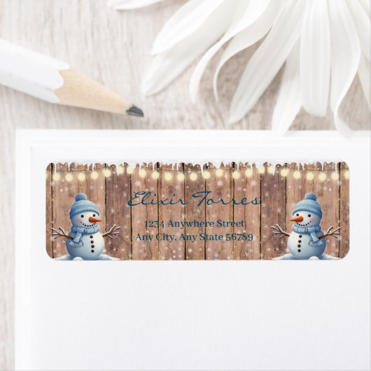 Rustikale moderne Elegant Blue Snowman Baby Dusche (Insitu)