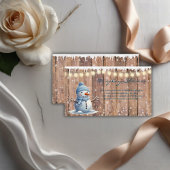 Rustikale moderne Elegant Blue Snowman Baby Dusche Begleitkarte