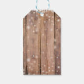 Rustikale moderne Elegant Blue Snowman Baby Dusche Geschenkanhänger (Rückseite)