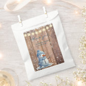 Rustikale moderne Elegant Blue Snowman Baby Dusche Geschenktütchen (Ausgeschnitten)