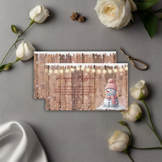 Rustikale moderne Elegant Snowman Baby Dusche Begleitkarte