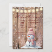 Rustikale moderne Elegant Snowman Baby Dusche Einladung (Vorderseite)