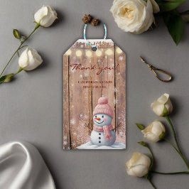Rustikale moderne Elegant Snowman Baby Dusche Geschenkanhänger