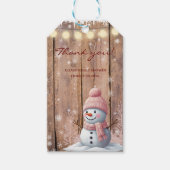 Rustikale moderne Elegant Snowman Baby Dusche Geschenkanhänger (Vorderseite)
