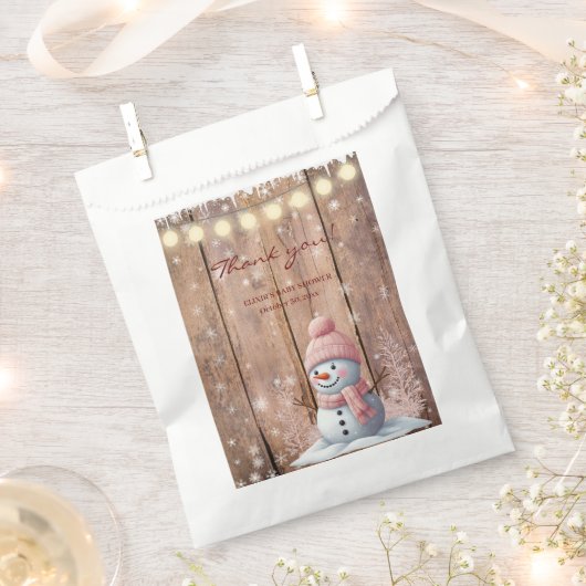 Rustikale moderne Elegant Snowman Baby Dusche Geschenktütchen (Ausgeschnitten)