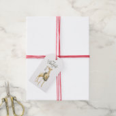 Rustikale Moderne Elegante Weihnachtsmann Geschenkanhänger (Mit Garn)