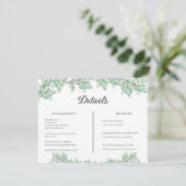 Rustikale moderne Eukalyptus-Grün-Hochzeit Begleitkarte (Stehend Vorderseite)
