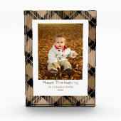 Rustikale Moderne Fall Brown Tartan Kariert Fotoblock (Vorderseite)