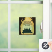 Rustikale, moderne Freunde unter den Mondbäumen Fensteraufkleber (Zuhause)