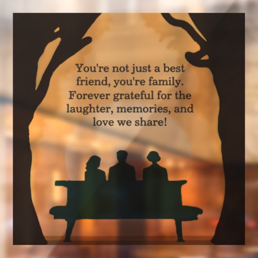 Rustikale, moderne Freunde unter den Mondbäumen Fensteraufkleber (Blatt 2)