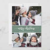 Rustikale Moderne frohe Weihnachten Drei Foto (Vorderseite)