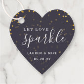 Rustikale Moderne Gelassen Liebe Sparkle Hochzeits Geschenkanhänger (Vorderseite)