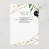 Rustikale, moderne geometrische Olivenzweige Hochz Begleitkarte (Vorderseite)