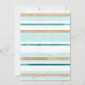 Rustikale moderne Goldstreifen-Cross-Boy-Taufe Einladung (Rückseite)