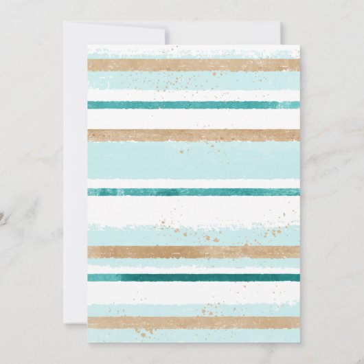 Rustikale moderne Goldstreifen-Cross-Boy-Taufe Einladung (Rückseite)