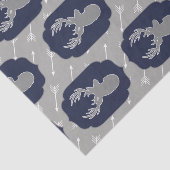 Rustikale moderne graue Hirsche und weiße Pfeile Seidenpapier (Ausschnitt)