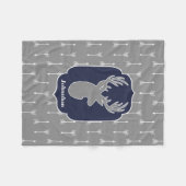 Rustikale moderne graue Rotwild u. weiße Pfeile Fleecedecke (Vorderseite (Horizontal))