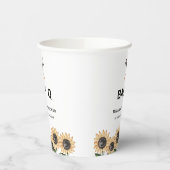 Rustikale Moderne GRILLEN Sonnenblume Babydusche Pappbecher (Links)