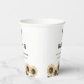 Rustikale Moderne GRILLEN Sonnenblume Babydusche Pappbecher (Rechts)