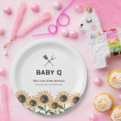 Rustikale Moderne GRILLEN Sonnenblume Babydusche Pappteller (Party)