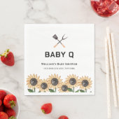 Rustikale Moderne GRILLEN Sonnenblume Babydusche Serviette (Beispiel)