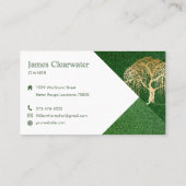 Rustikale, moderne Grüne und Gold Willow Tree Land Visitenkarte (Rückseite)