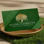 Rustikale, moderne Grüne und Gold Willow Tree Land Visitenkarte