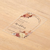 Rustikale, moderne, handgeschriebene Herbstkapelle Acryleinladungen (Ablage )