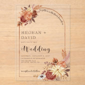 Rustikale, moderne, handgeschriebene Herbstkapelle Acryleinladungen (Vorderseite)