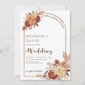 Rustikale, moderne, handgeschriebene Herbstkapelle Einladung (Vorderseite)