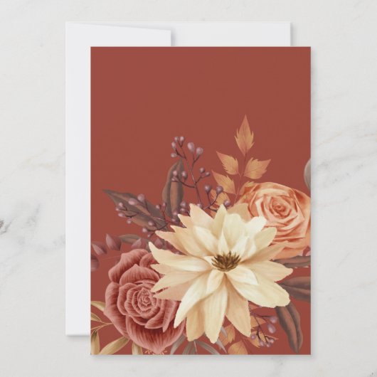 Rustikale, moderne, handgeschriebene Herbstkapelle Einladung (Rückseite)