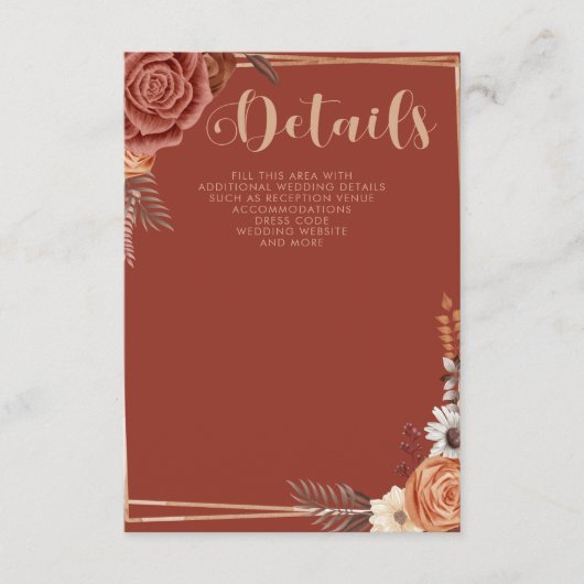 Rustikale moderne handgeschriebene Script-Hochzeit Begleitkarte (Vorderseite)