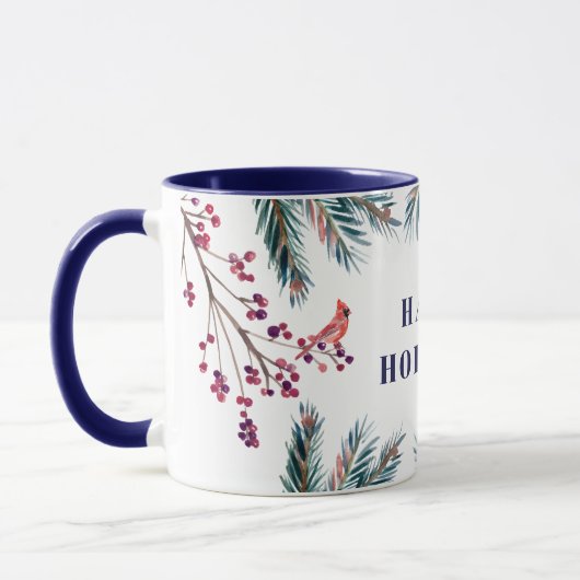 Rustikale moderne Happy Holidays Kiefernstrassen u Tasse (Links)