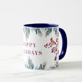 Rustikale moderne Happy Holidays Kiefernstrassen u Tasse (VorderseiteRechts)