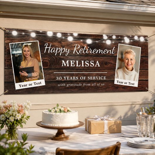 Rustikale moderne Happy Rente Individuelle Name Fo Banner
