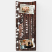 Rustikale moderne Happy Rente Individuelle Name Fo Banner (Vertikal)