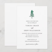Rustikale moderne Hochzeit mit Kiefer Save The Date (Vorne/Hinten)