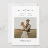 Rustikale moderne Hochzeitsschrift Elegantes Foto Save The Date (Rückseite)