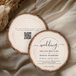 Rustikale moderne Holz Hochzeit Scheune Natürliche Einladung