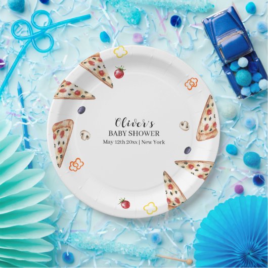 Rustikale moderne italienische Slice Pizza Baby Du Pappteller (Party)