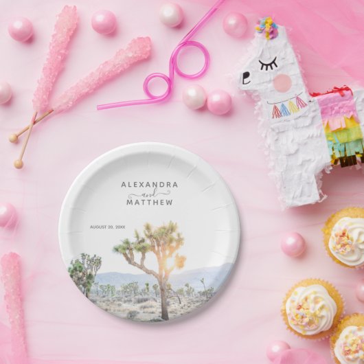 Rustikale Moderne Joshua Tree Boho Wedding Pappteller (Party)