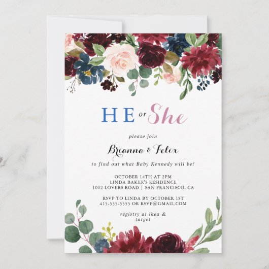 Rustikale moderne Kalligraphie, bei der er oder si Einladung (Vorderseite)