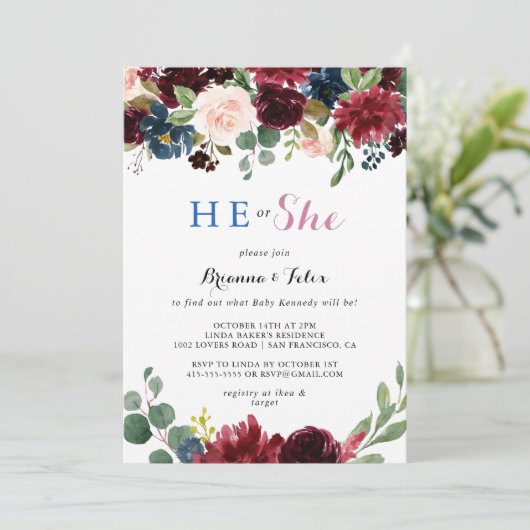 Rustikale moderne Kalligraphie, bei der er oder si Einladung (Stehend Vorderseite)