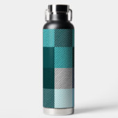Rustikale, moderne Karierte Wasserflasche Trinkflasche (Vorderseite)
