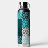 Rustikale, moderne Karierte Wasserflasche Trinkflasche (Rückseite)