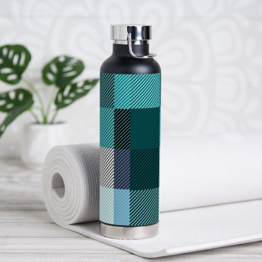 Rustikale, moderne Karierte Wasserflasche Trinkflasche (Yoga)