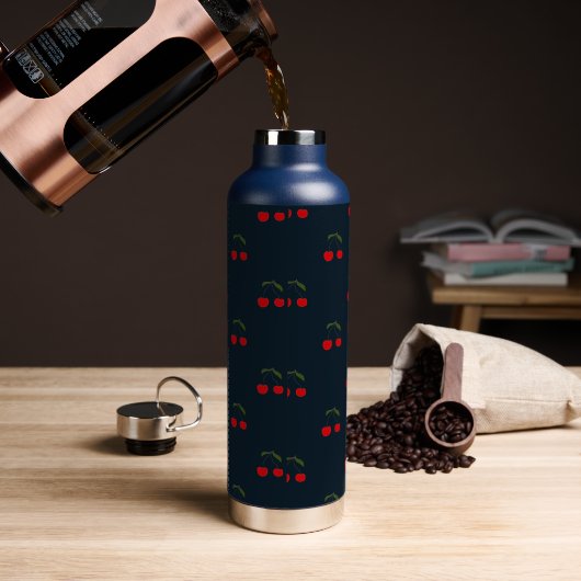 Rustikale moderne Kirschmuster Trinkflasche (Kaffee)